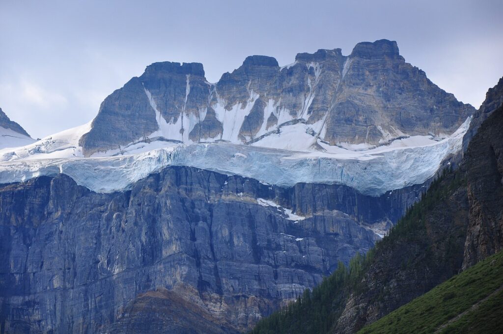 Quadra Mountain rising above the Consolation Lakes Trail near Moraine Lake in Banff National Park