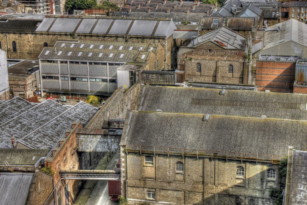 View over Dublin rooftops from the Gravity Bar at the top of the Guinness Storehouse