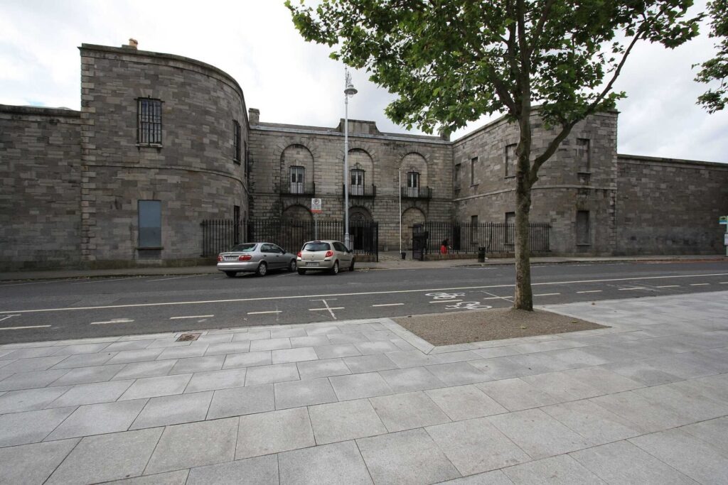 Main entrance of Kilmainham Gaol in Dublin seen from the front