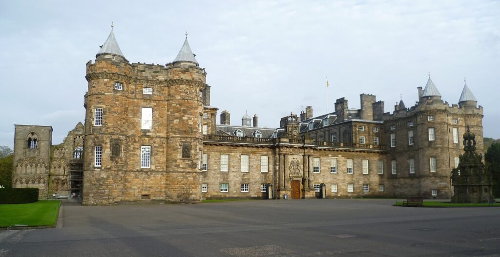 The Palace of Holyroodhouse in Edinburgh seen from the front
