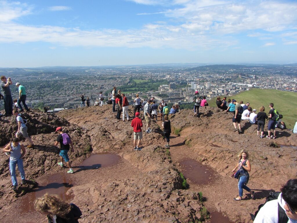 View across Edinburgh from the summit of Arthur&rsquo;s Seat