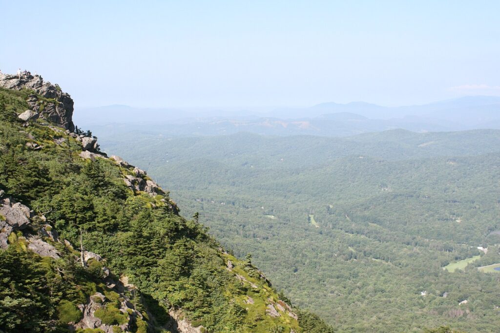 View from near Linville Peak on Grandfather Mountain looking out over the North Carolina mountains