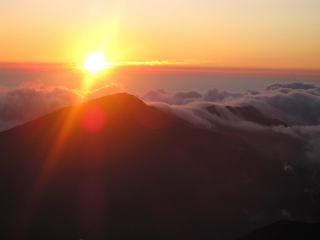 Sunrise sky seen from the Haleakala summit on Maui