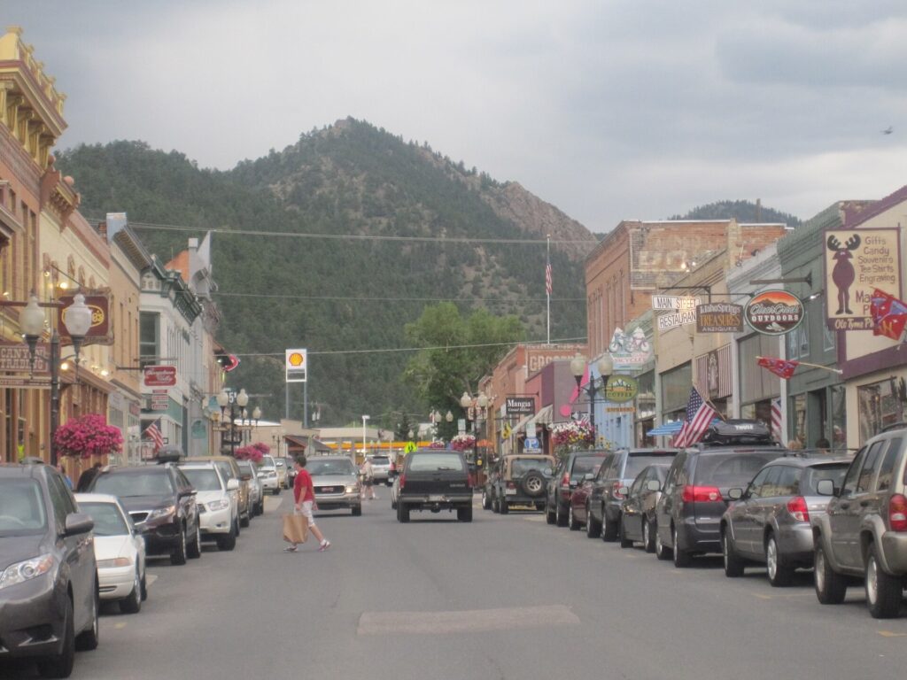 Miner Street, the main street of downtown Idaho Springs, Colorado