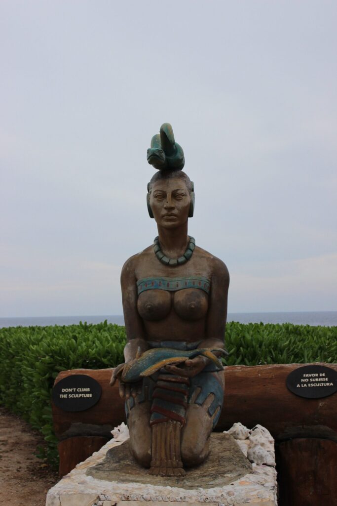 Statue of the goddess Ixchel at Punta Sur, Isla Mujeres