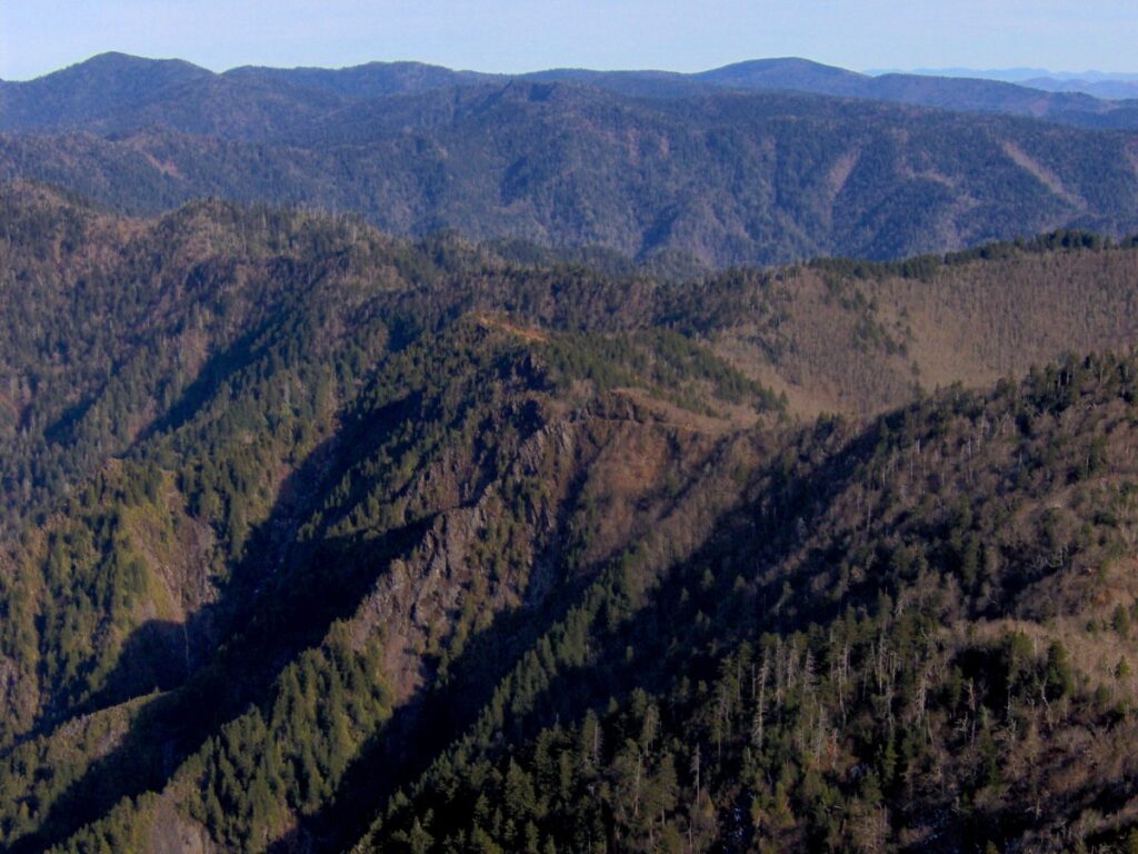 Ridges near Charlies Bunion and the Jumpoff in the Smokies