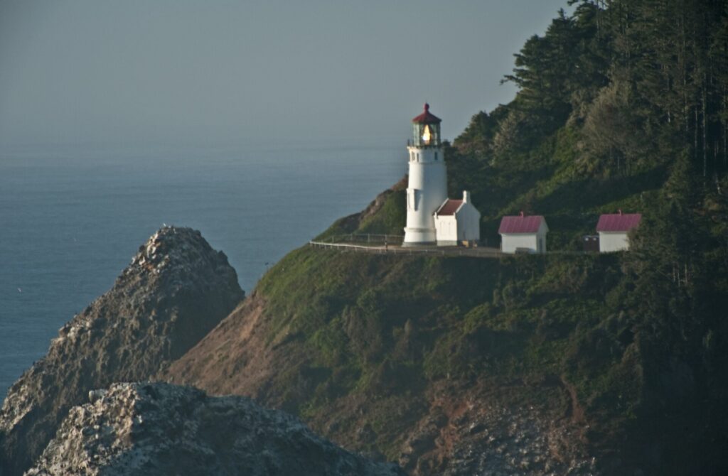 Heceta Head Light on its headland north of Florence, Oregon