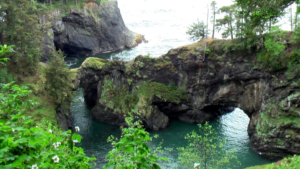 Natural Bridges Cove with sea arches along the Samuel H. Boardman corridor, Oregon