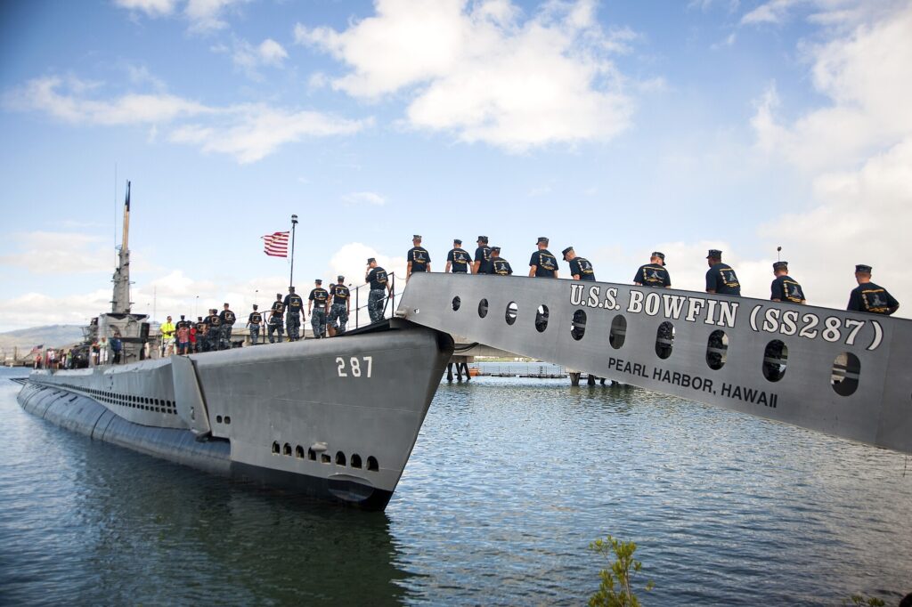USS Bowfin submarine moored at the Bowfin Submarine Museum and Park, Pearl Harbor