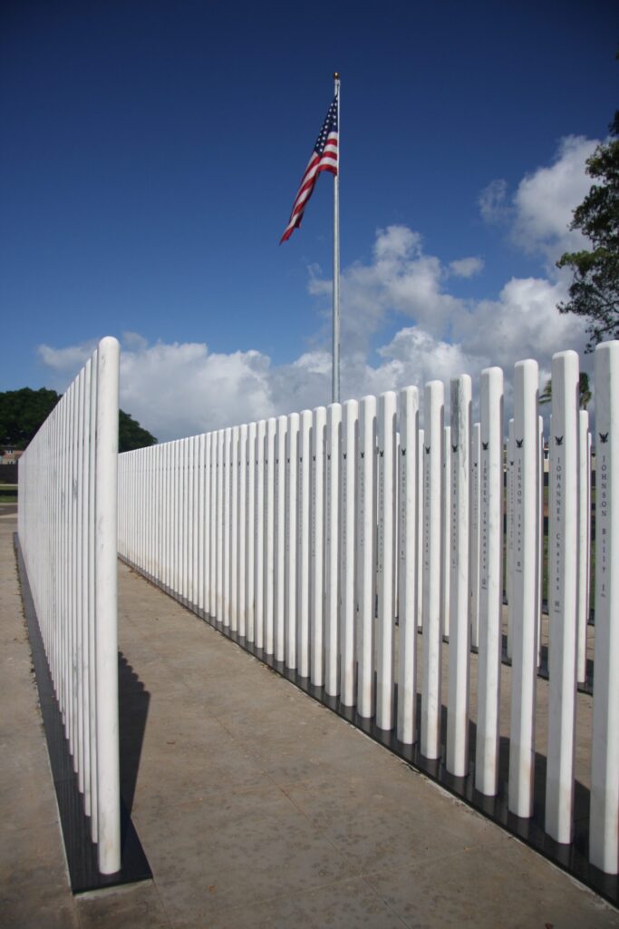 The USS Oklahoma Memorial on Ford Island, Pearl Harbor, Oahu