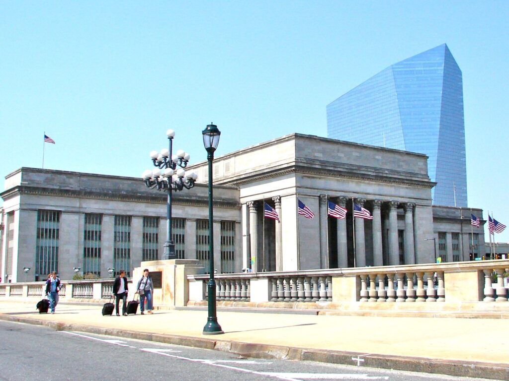 Exterior of 30th Street Station in Philadelphia
