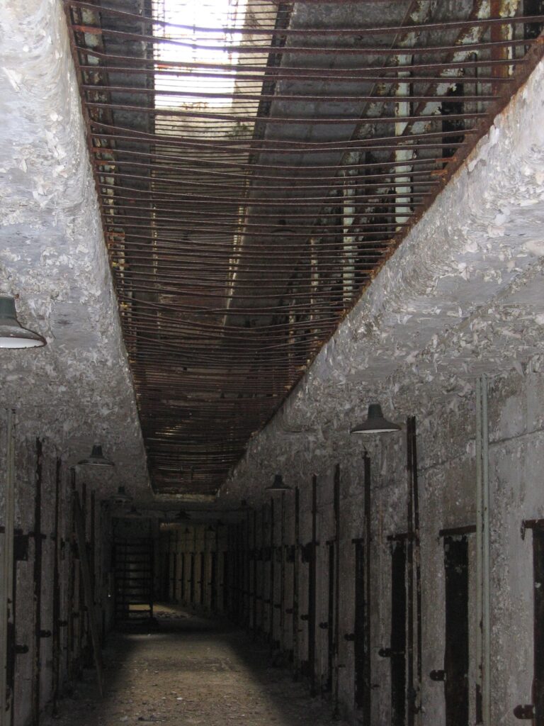 Row of cellblocks at Eastern State Penitentiary in Philadelphia