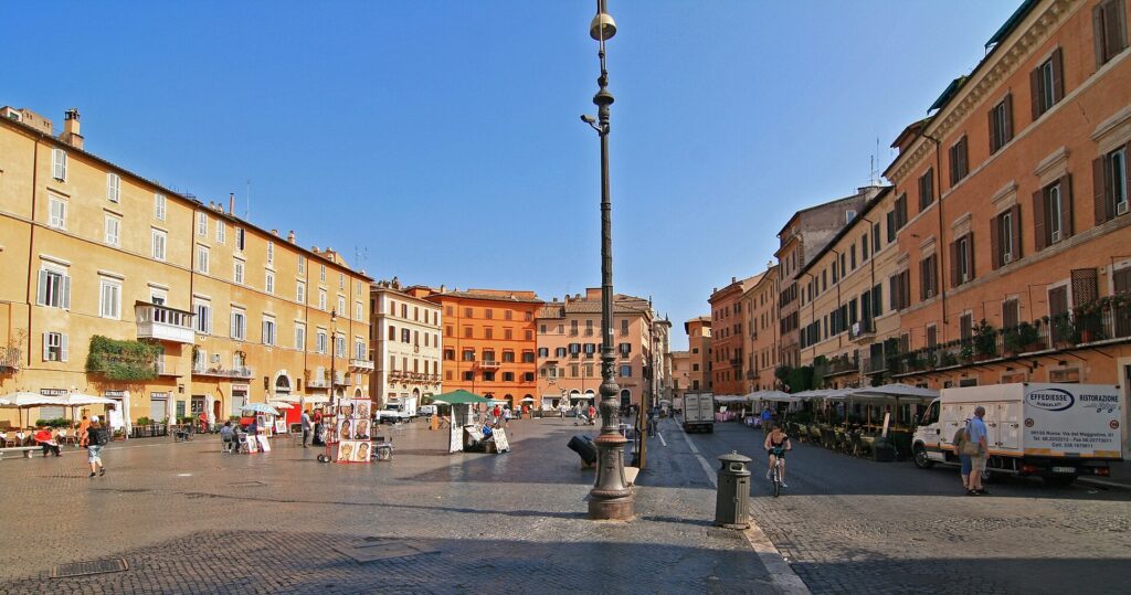 Piazza Navona in Rome looking north across the open square