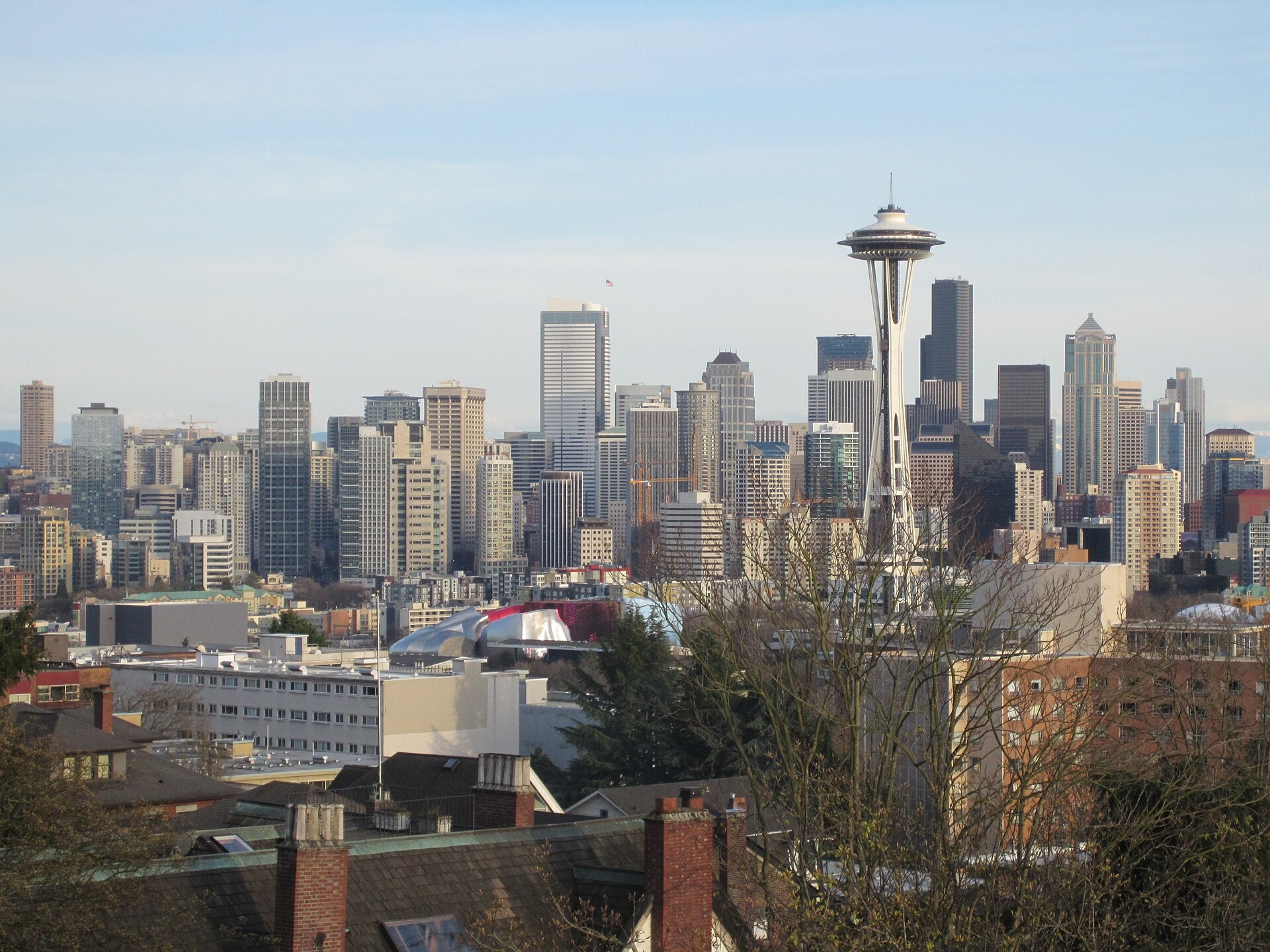 Seattle skyline with the Space Needle seen from Kerry Park on Queen Anne Hill