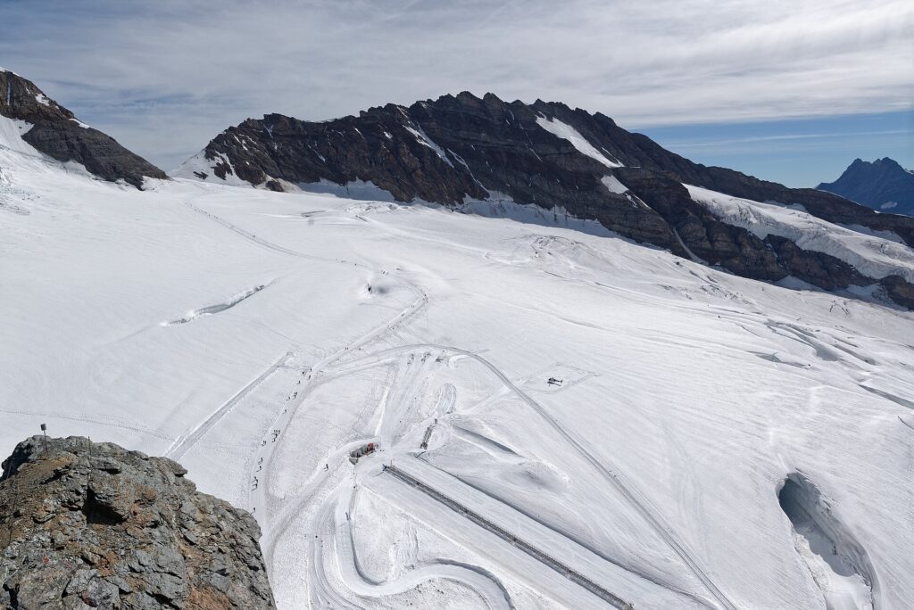The Aletsch glacier seen from the Sphinx terrace at Jungfraujoch, Switzerland