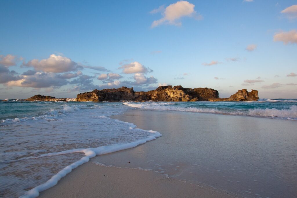 Dragon Cay rock off the cliffs of Mudjin Harbor, Middle Caicos, Turks and Caicos