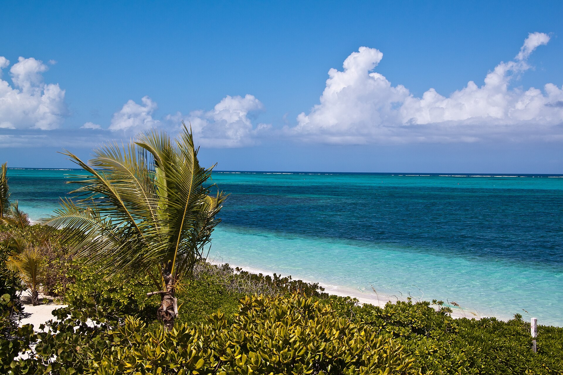 Quiet beach at Turtle Cove on the north coast of Providenciales, Turks and Caicos