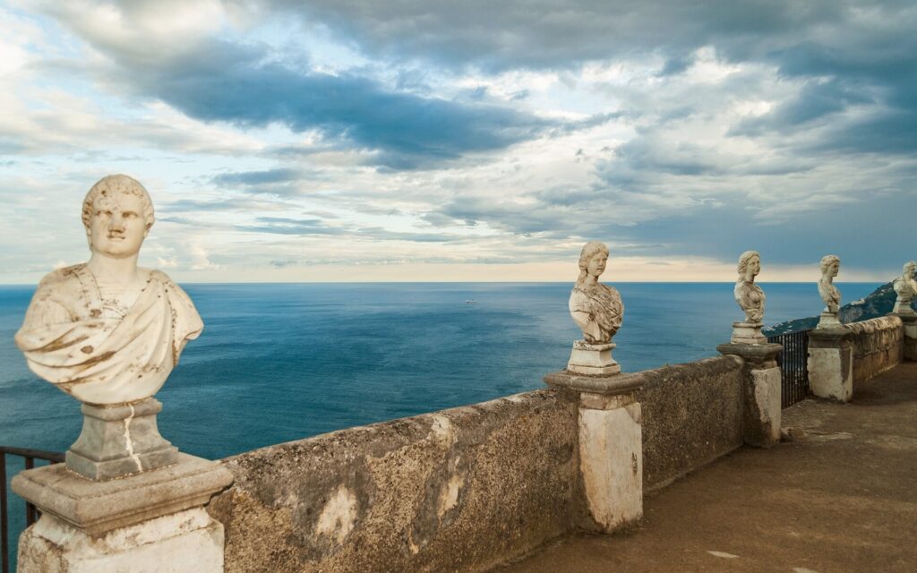 Terrace of Infinity at Villa Cimbrone in Ravello above the Amalfi Coast
