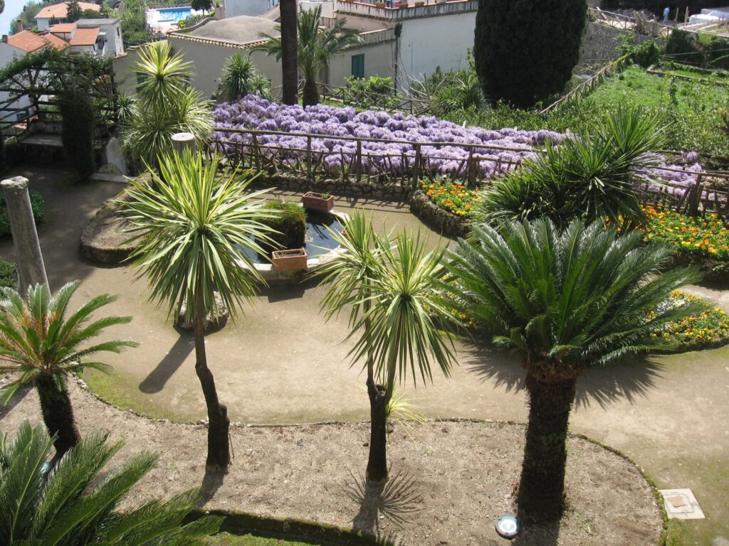 Flower beds and paths in the gardens of Villa Rufolo, Ravello