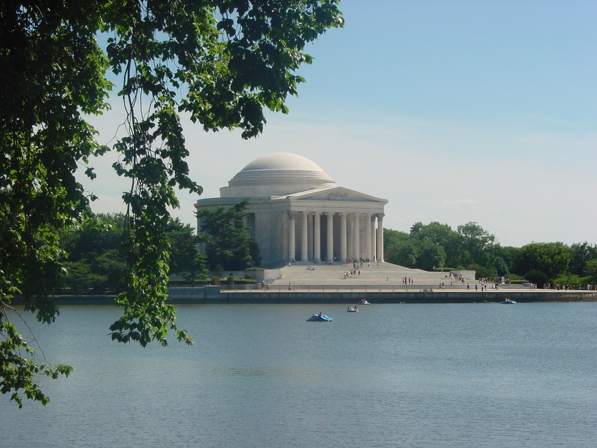 Jefferson Memorial and its dome seen across the Tidal Basin in Washington DC